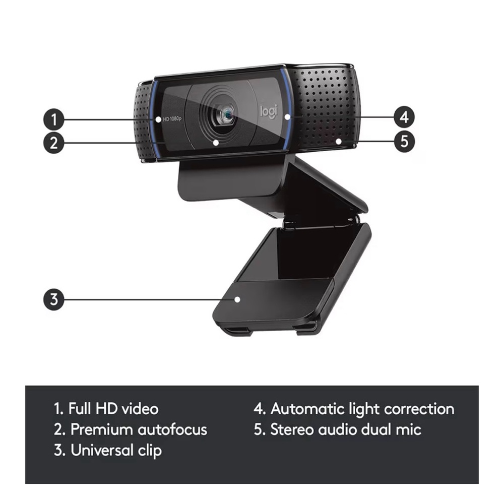 Logitech Black HD Webcam with Autofocus